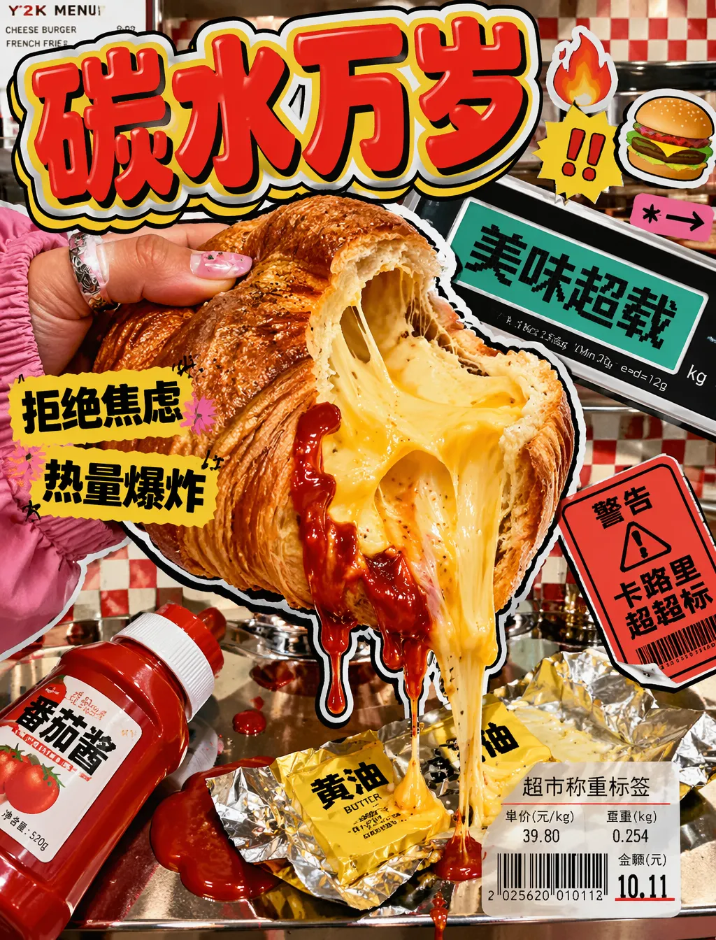 Y2K拼贴 · 流心牛角包